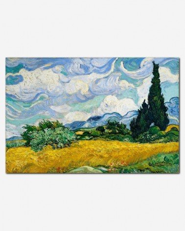 Campo de trigo com ciprestes - Van Gogh