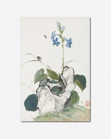 Arte oriental - Flores Azuis - Ju Lian