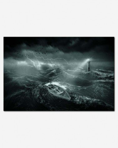 Barco em mar tempestuoso - George Hodan