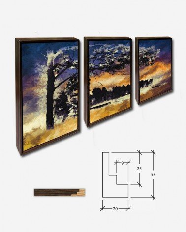 Trio Paisagem abstrata Sunset - Ken E