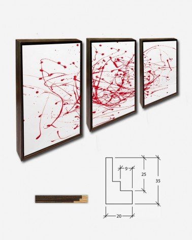 Trio Pintura abstrata Red Drops - Dan Cristian