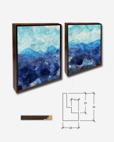 Duo Paisagem abstrata Blue - Linnaea Mallette